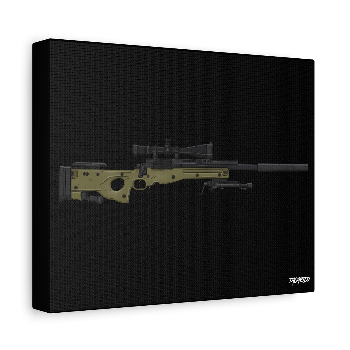 M24A3 Sniper Rifle - Canvas Print (Black Background)