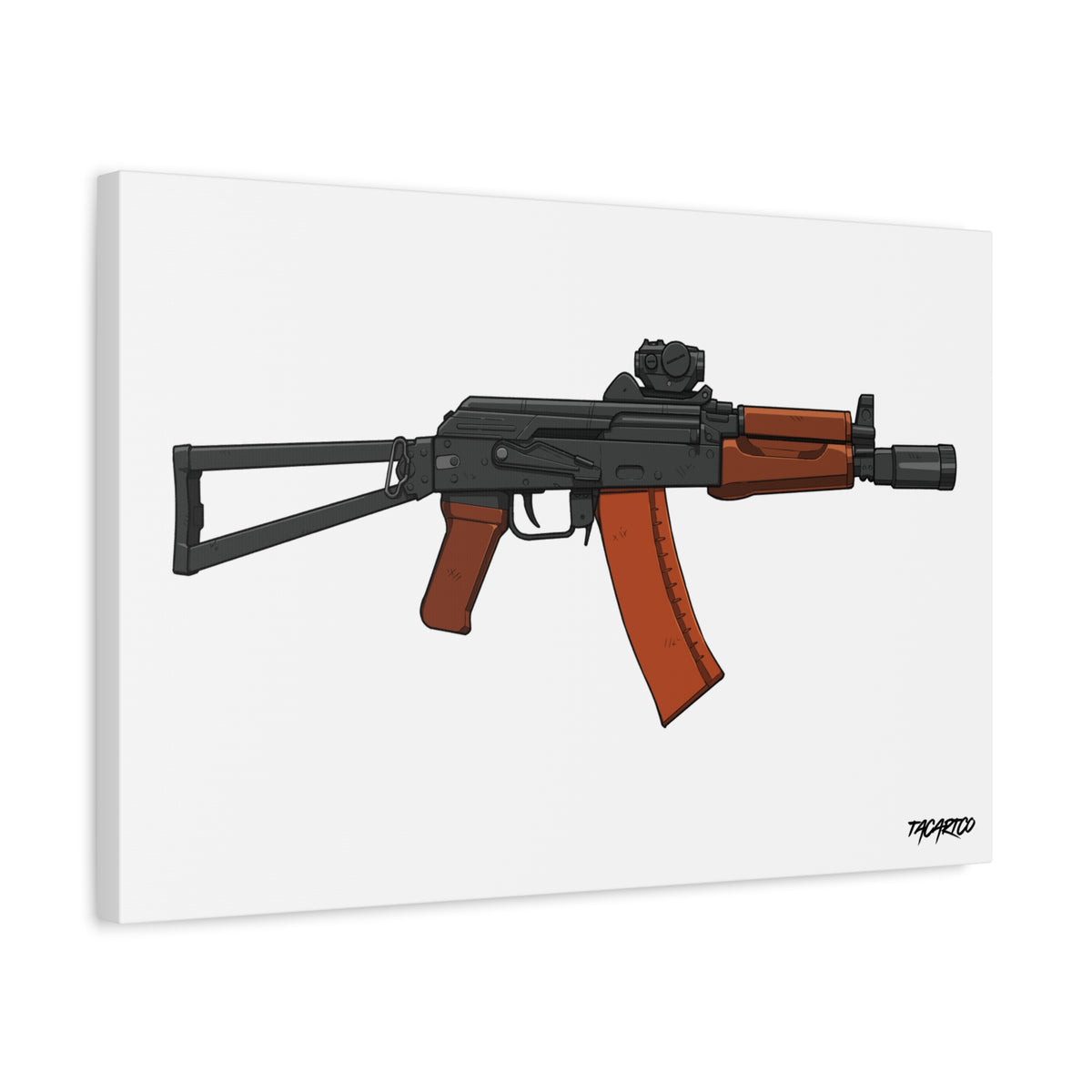 AKS-74U Krinkov - Canvas Print (White Background)