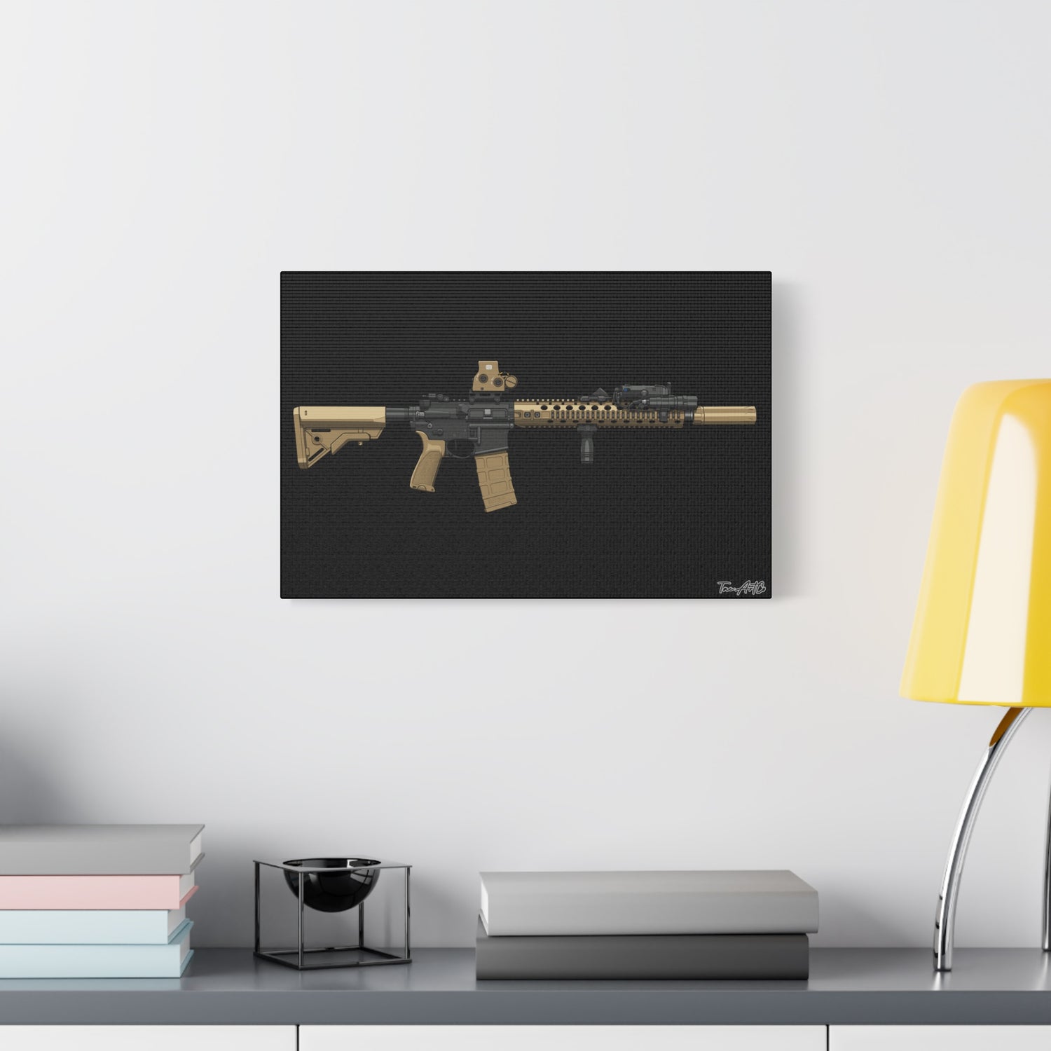 M4A1 Block II - Canvas Print (Black Background)