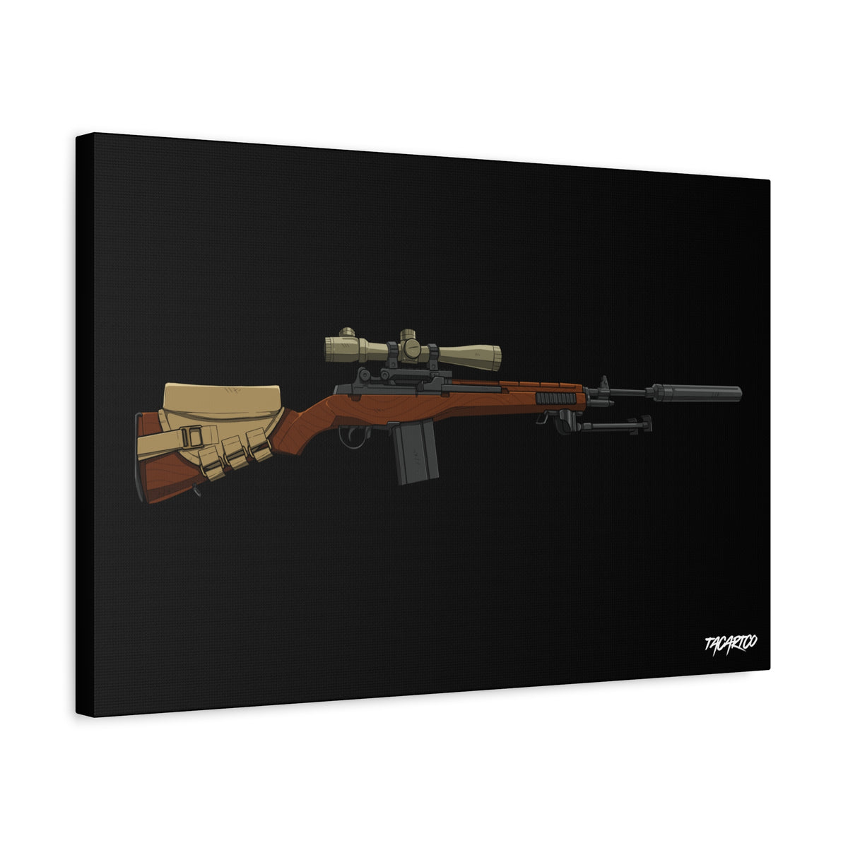 Classic M14 - Canvas Print (Black Background)