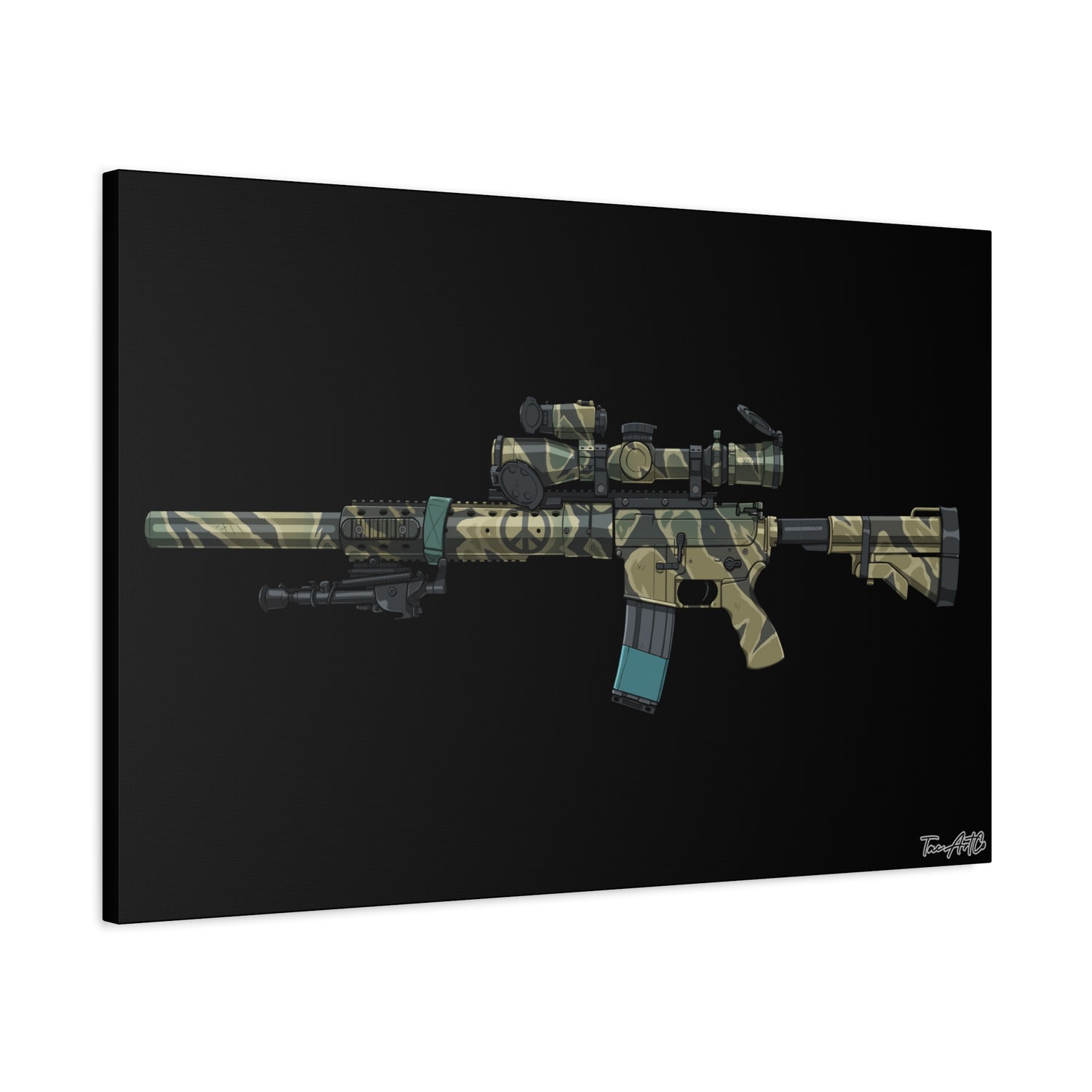 Tiger Stripe AR – Canvas Print (Black Background)