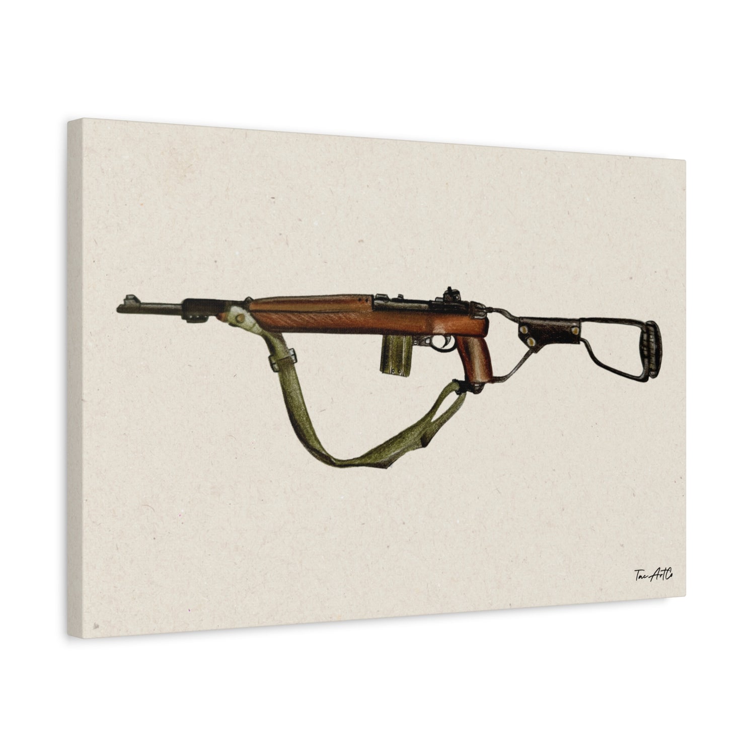 M1 Carbine Canvas Print – Classic Firearm Art with a WWII Soul