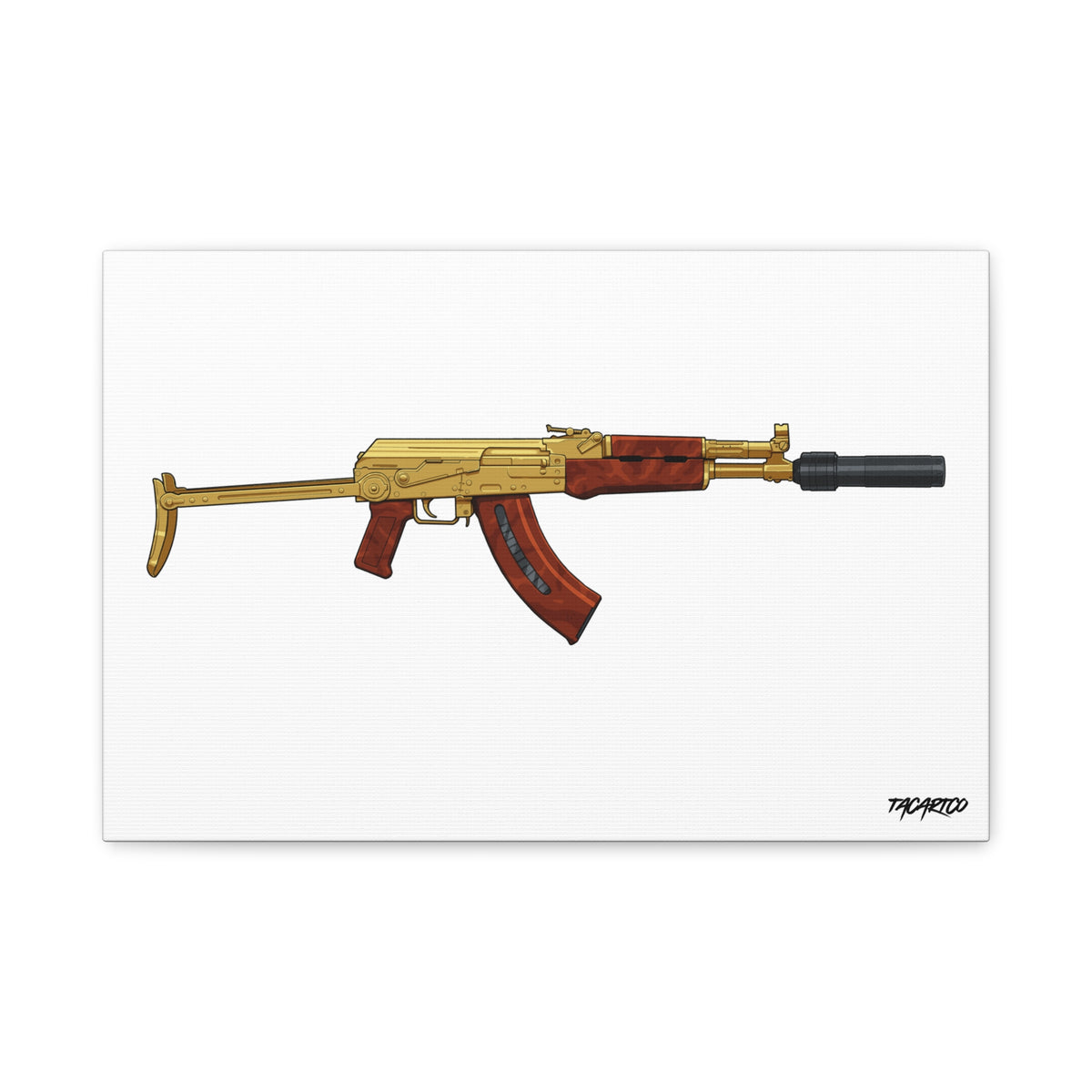 Gold AK - Canvas Print (White Background)