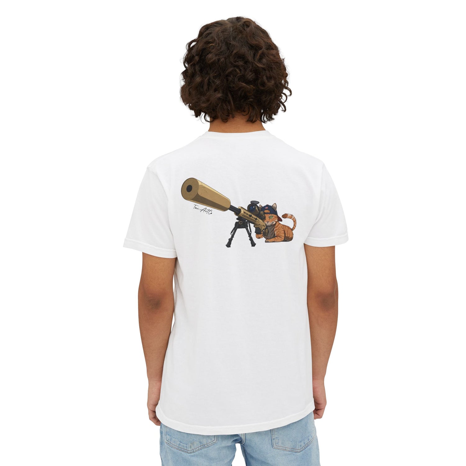 Recon Cat w/ Flag - Comfort Color 6030 Pocket Tee