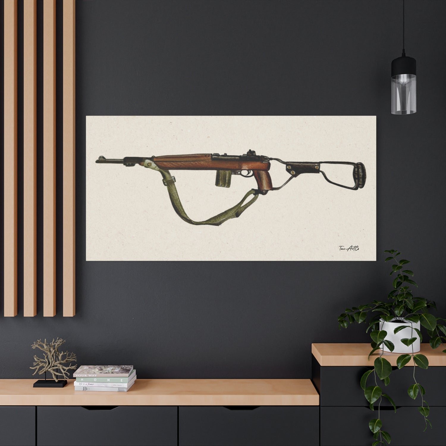 M1 Carbine Canvas Print – Classic Firearm Art with a WWII Soul