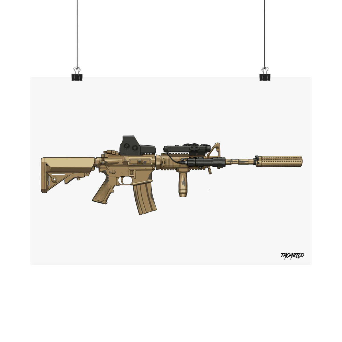 M4A1 Block I - Matte Poster (White Background)