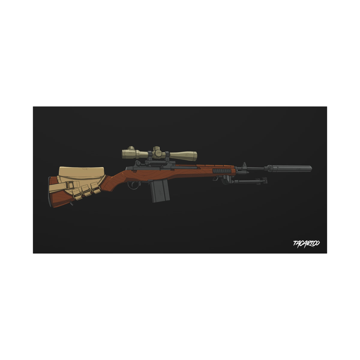 Classic M14 - Canvas Print (Black Background)