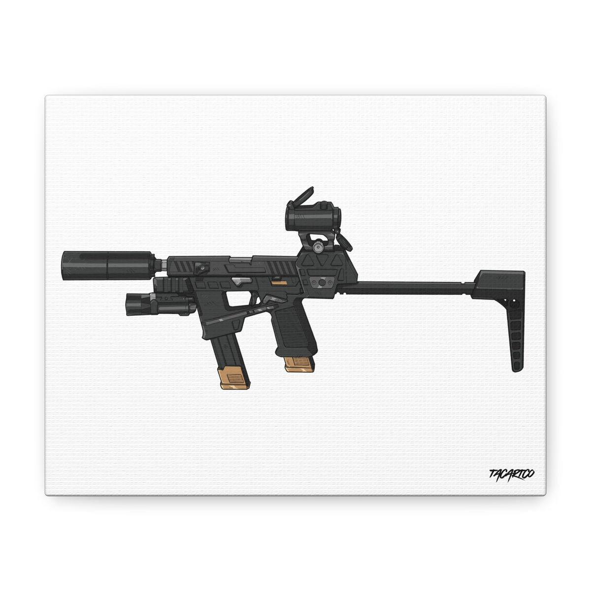 Flux Raider - Canvas Print (White Background)
