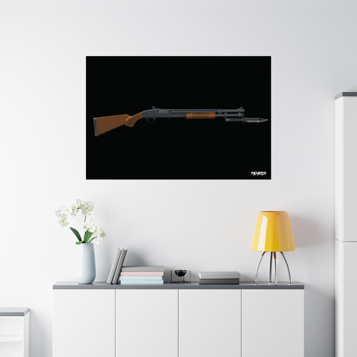 Mossberg 590A1 Retrograde - Matte Poster (Black Background)