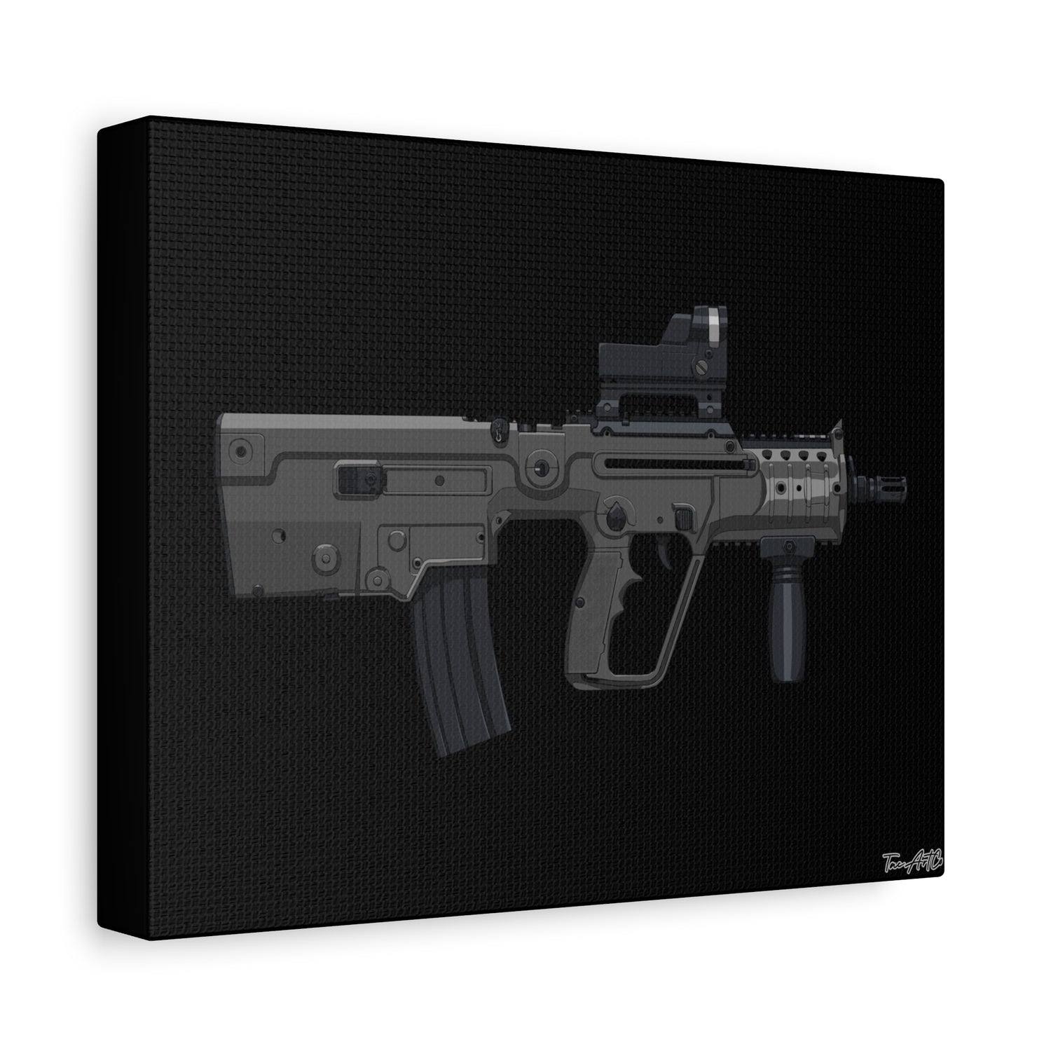 IWI X95 – Tavor Bullpup Canvas Print (Black Background)