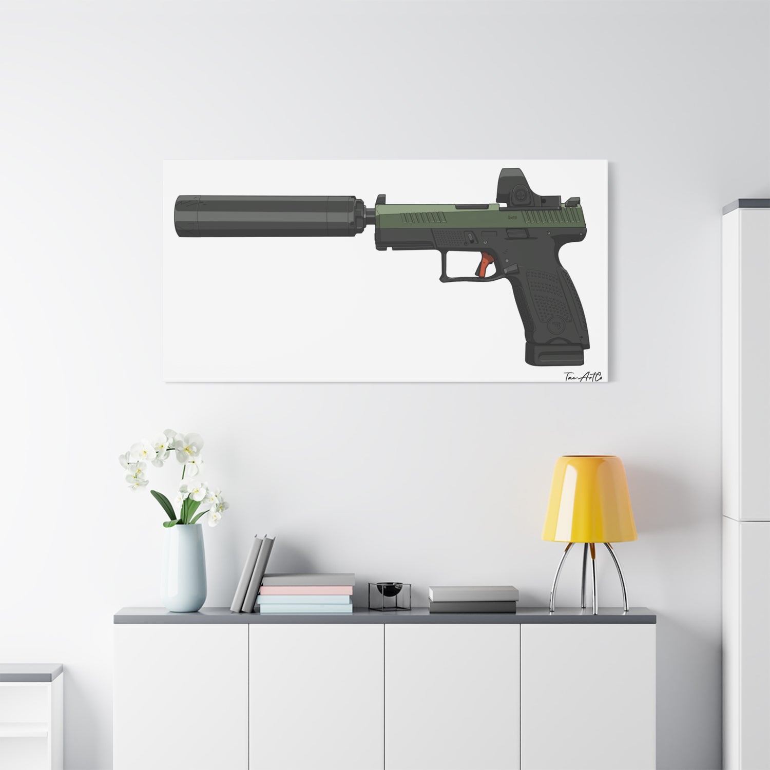 CZ P-10 C Suppressed w/SRO – Canvas Print