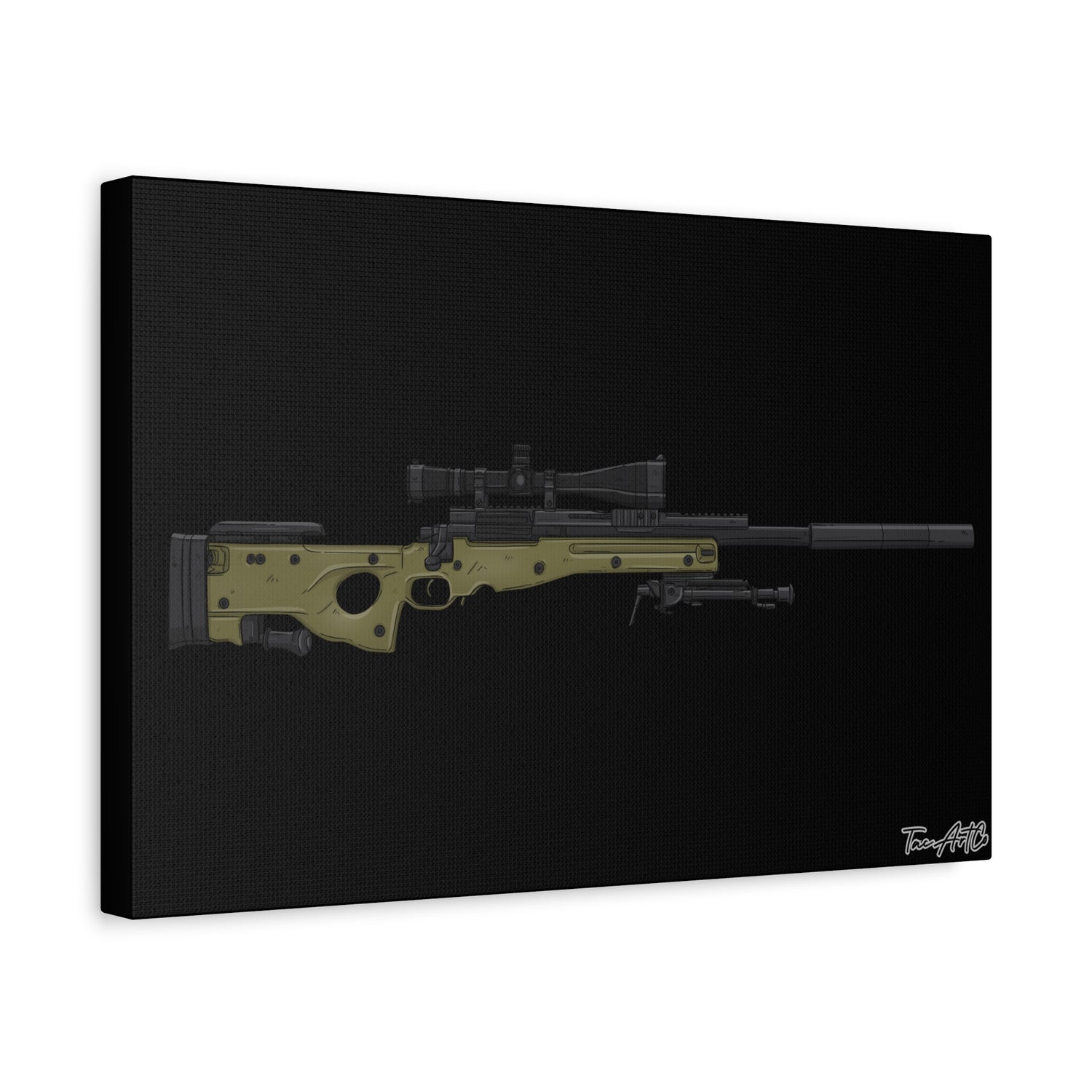 M24A3 Sniper Rifle – Canvas Print (Black Background)