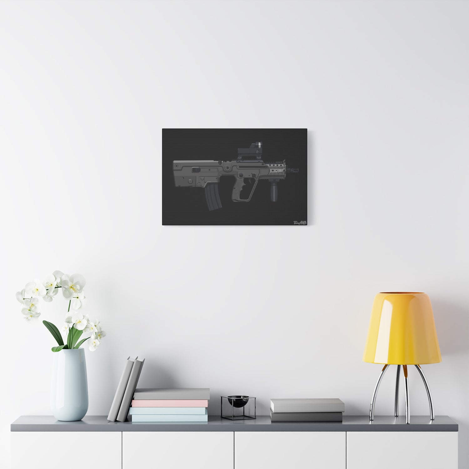 IWI X95 – Tavor Bullpup Canvas Print (Black Background)