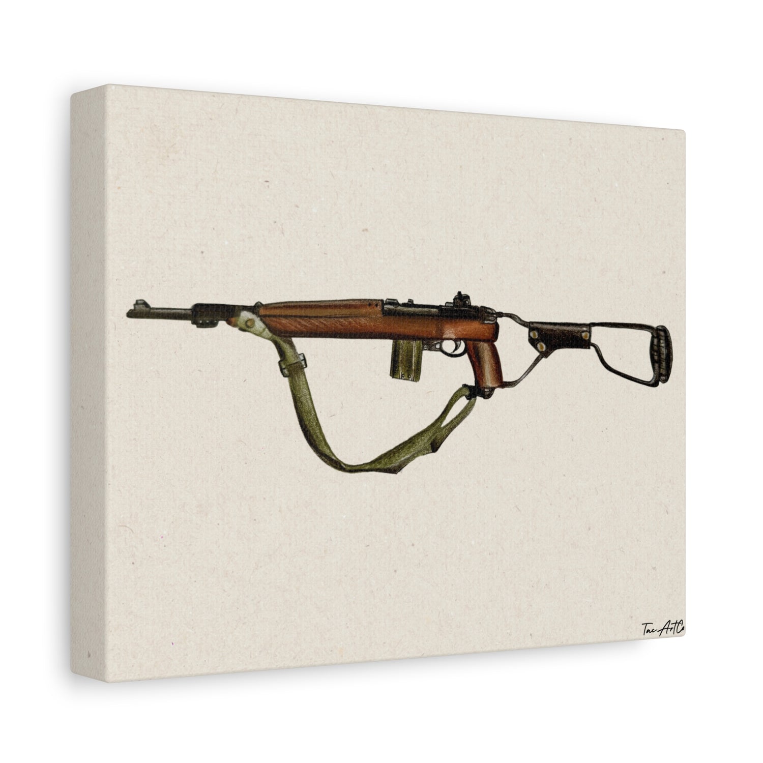 M1 Carbine Canvas Print – Classic Firearm Art with a WWII Soul