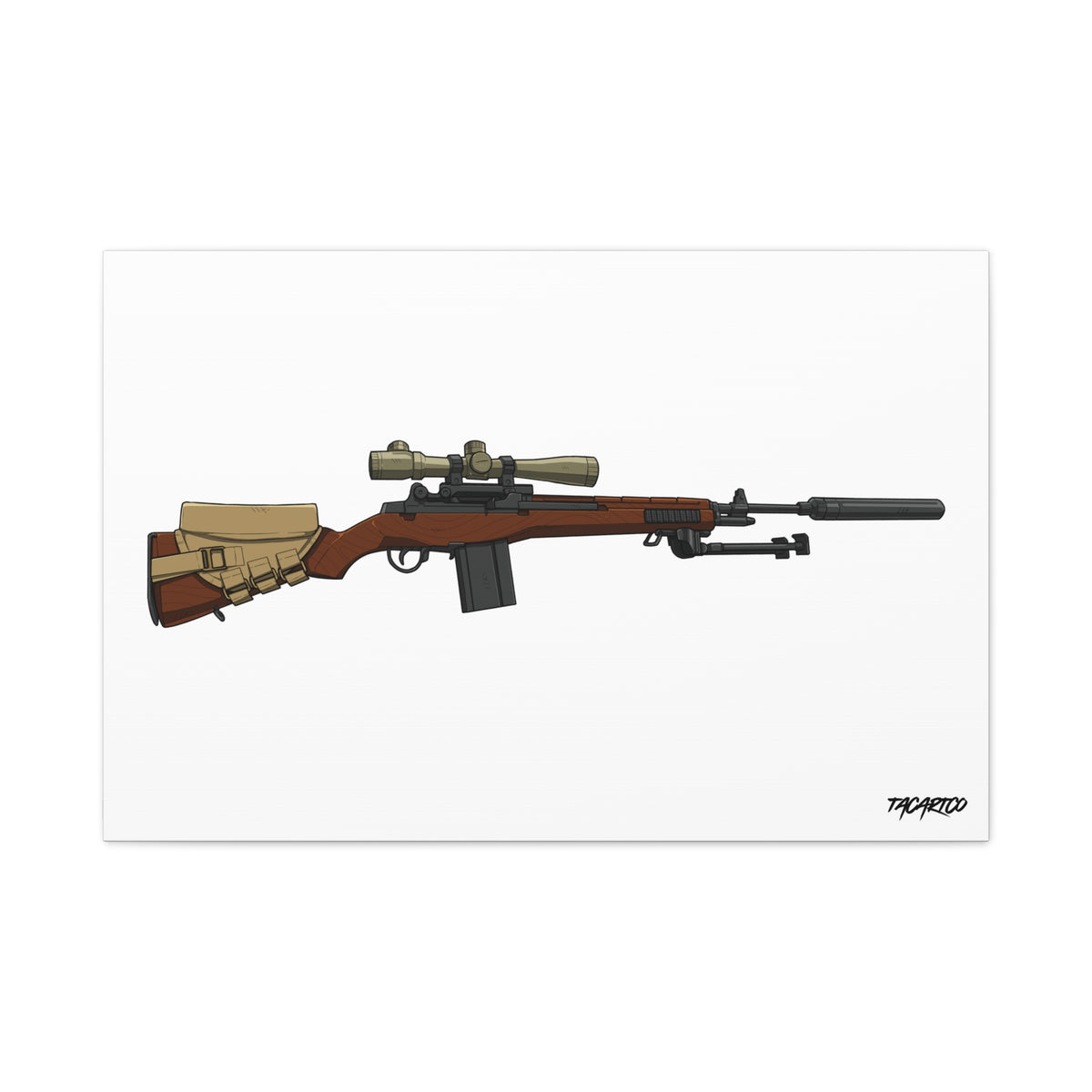 Classic M14 - Canvas Print (White Background)