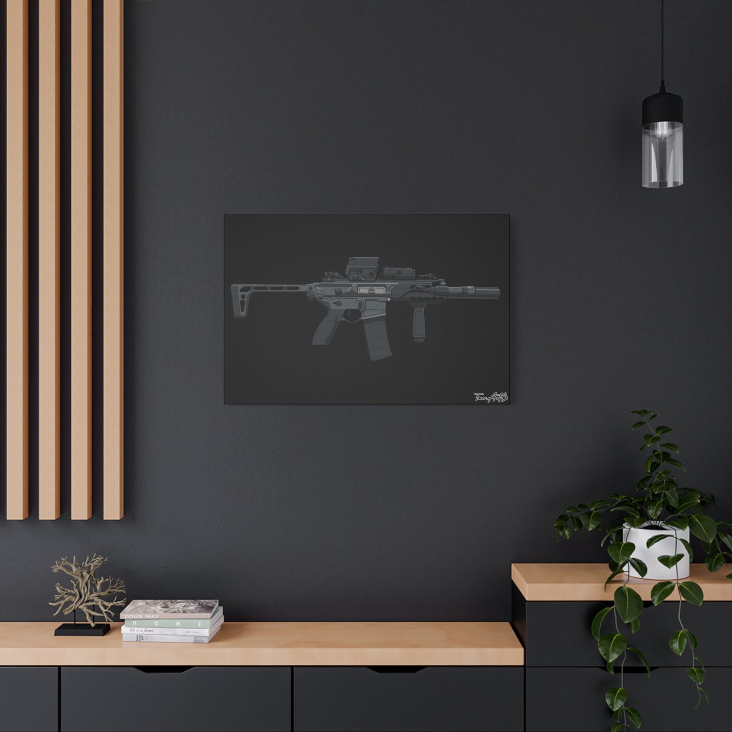 SIG MCX β Compact Rifle Canvas Print (Black Background)