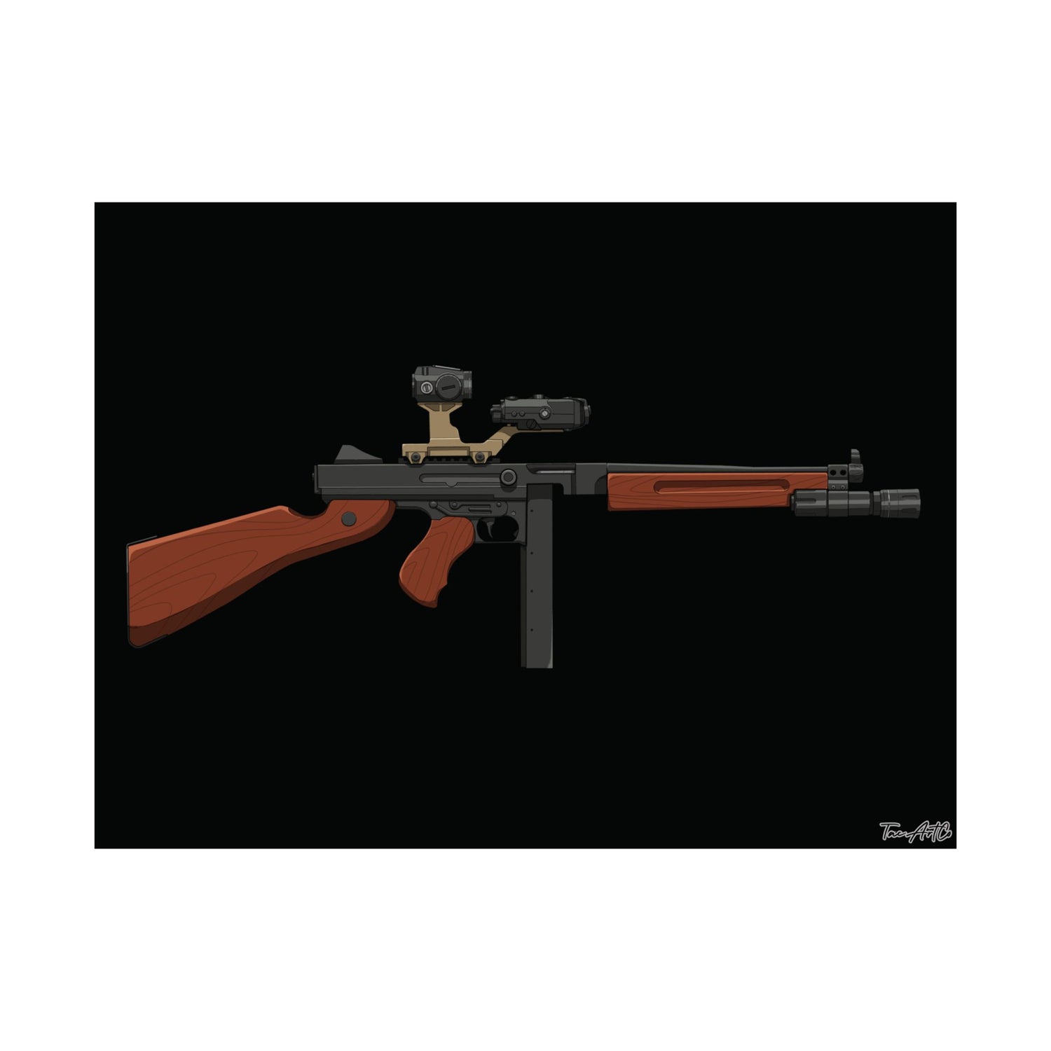 Modernized Thompson - Matte Poster (Black Background)