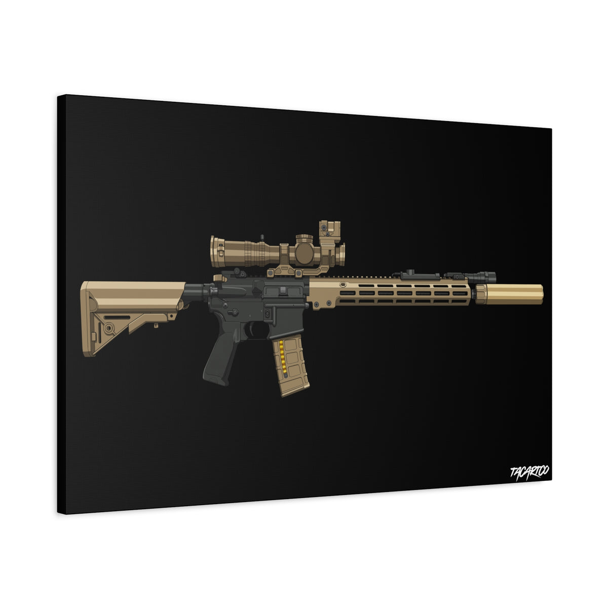 URGI Rifle – Canvas Print (Black Background)