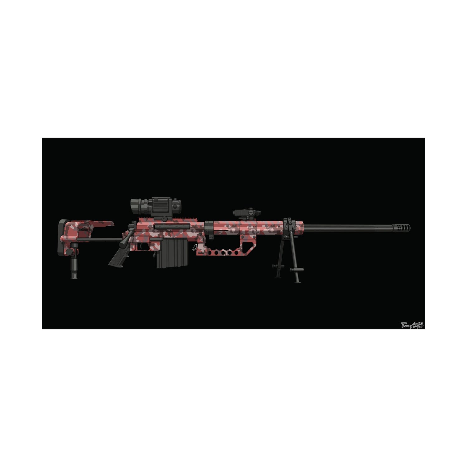 M200 Intervention MW2 Classic - Matte Poster (Black Background)