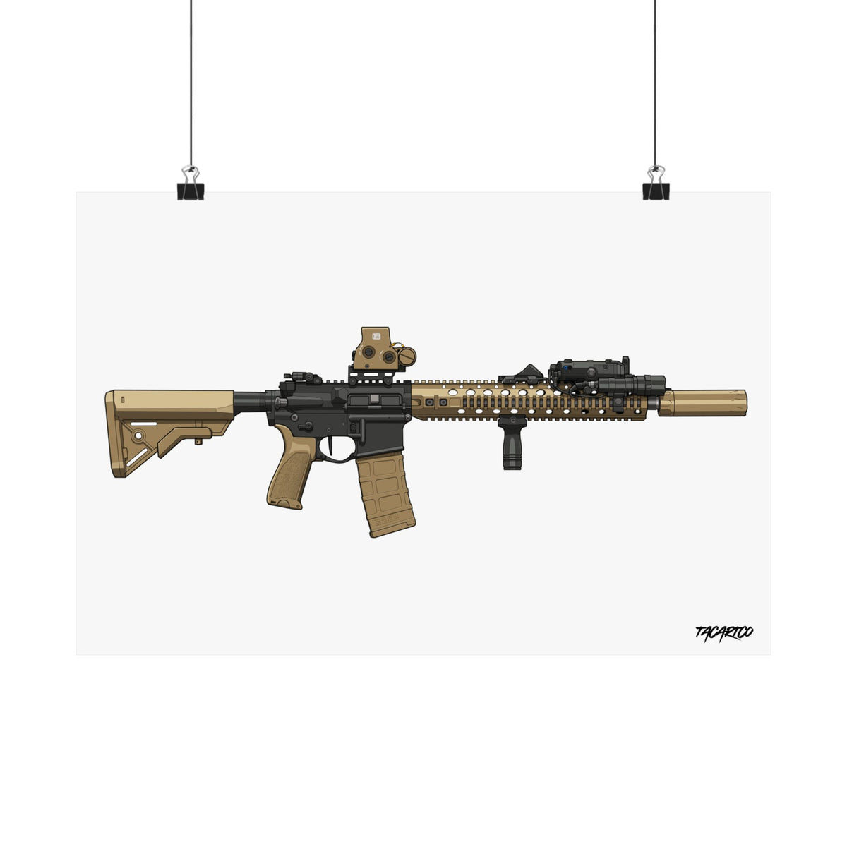 M4A1 Block II - Matte Poster (White Background)