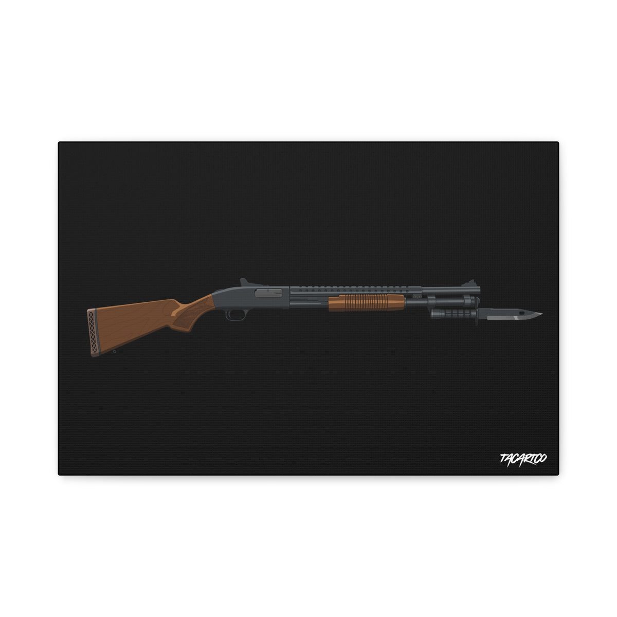 Mossberg 590A1 Retrograde - Canvas Print (Black Background)