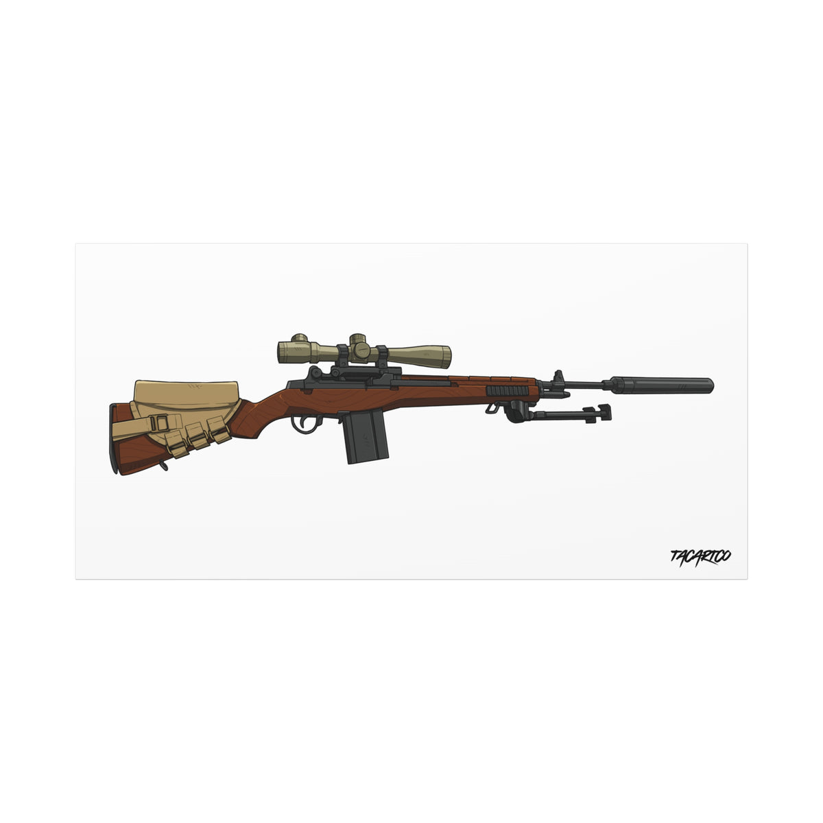 Classic M14 - Canvas Print (White Background)