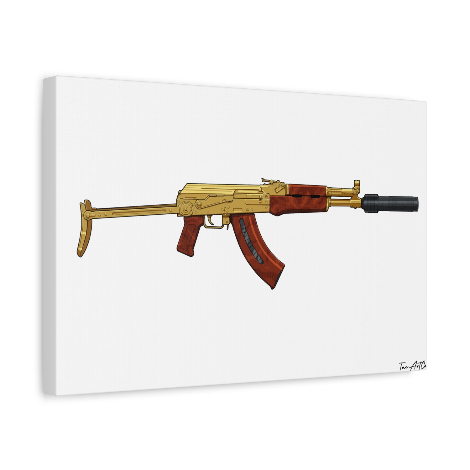 Gold AK Canvas Print – When You Want to Be Tactical and Drippin’