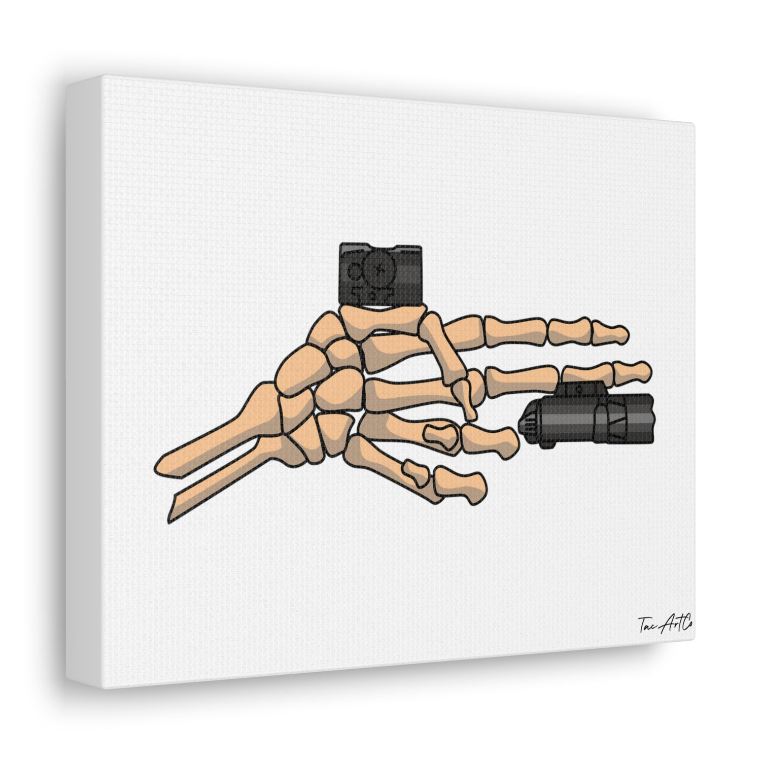 TacArt Skeleton Finger Gun v2 - Canvas Print