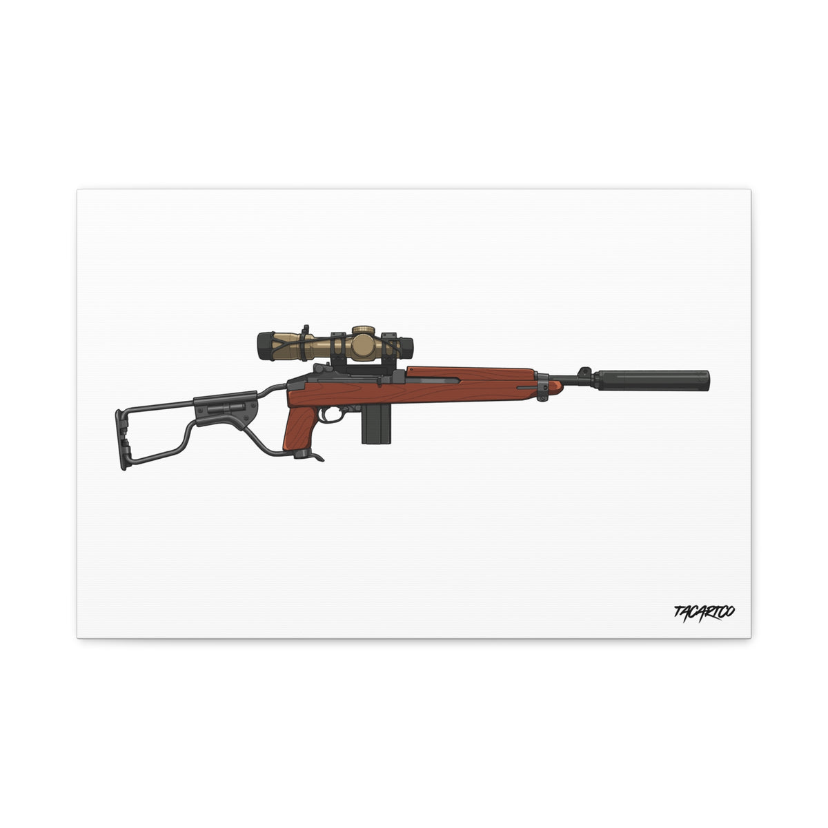 Modernized M1 Carbine - Canvas Print (White Background)