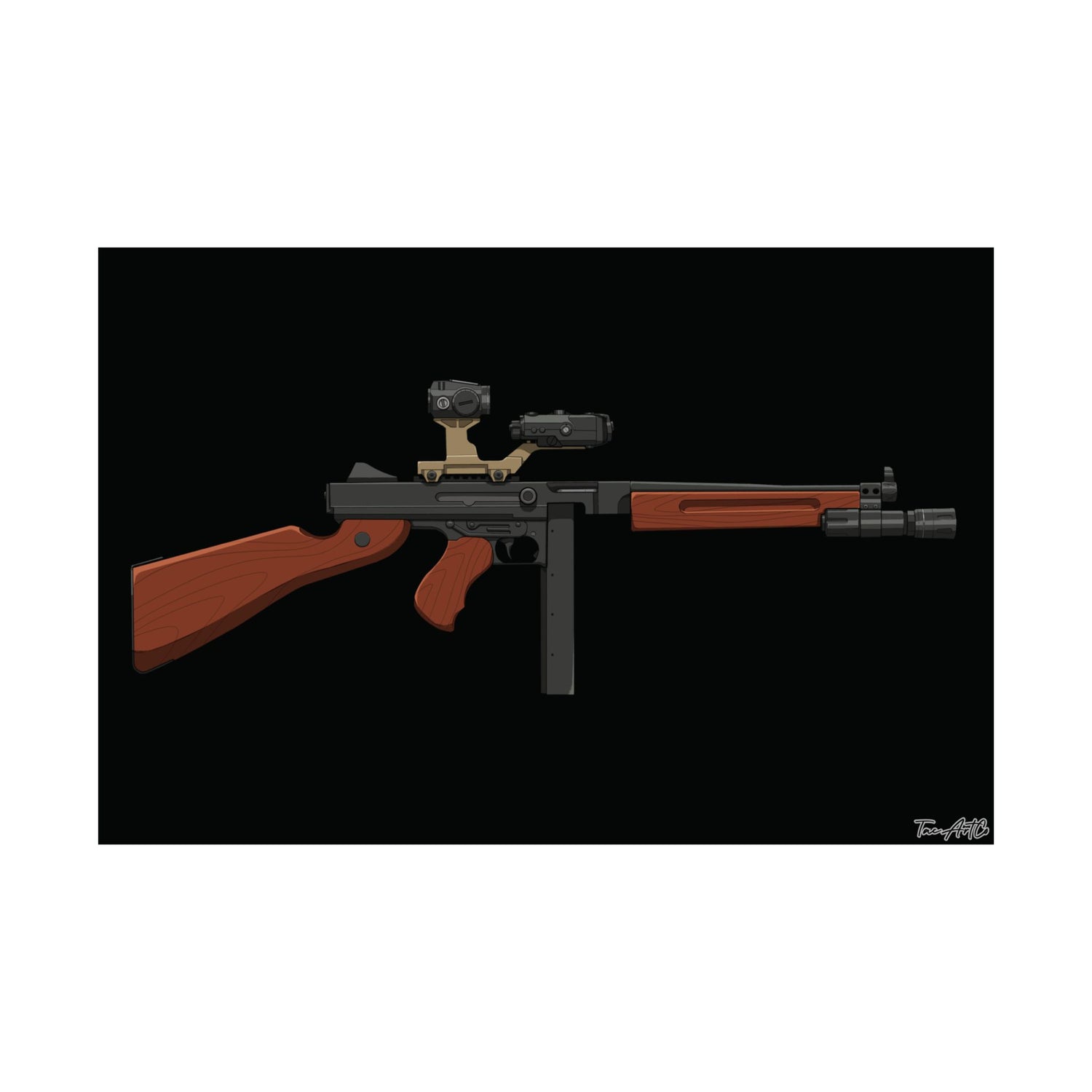 Modernized Thompson - Matte Poster (Black Background)