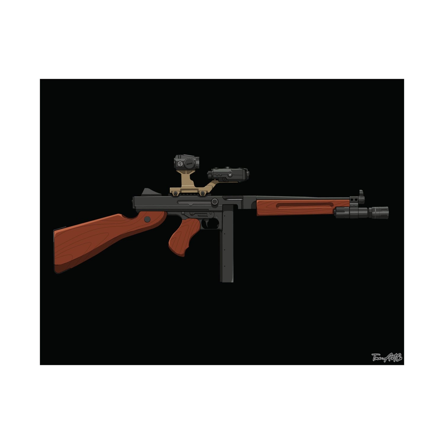 Modernized Thompson - Matte Poster (Black Background)