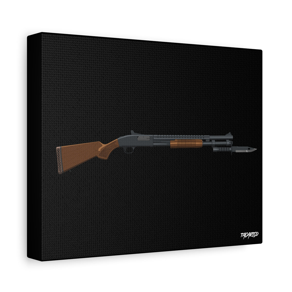 Mossberg 590A1 Retrograde - Canvas Print (Black Background)