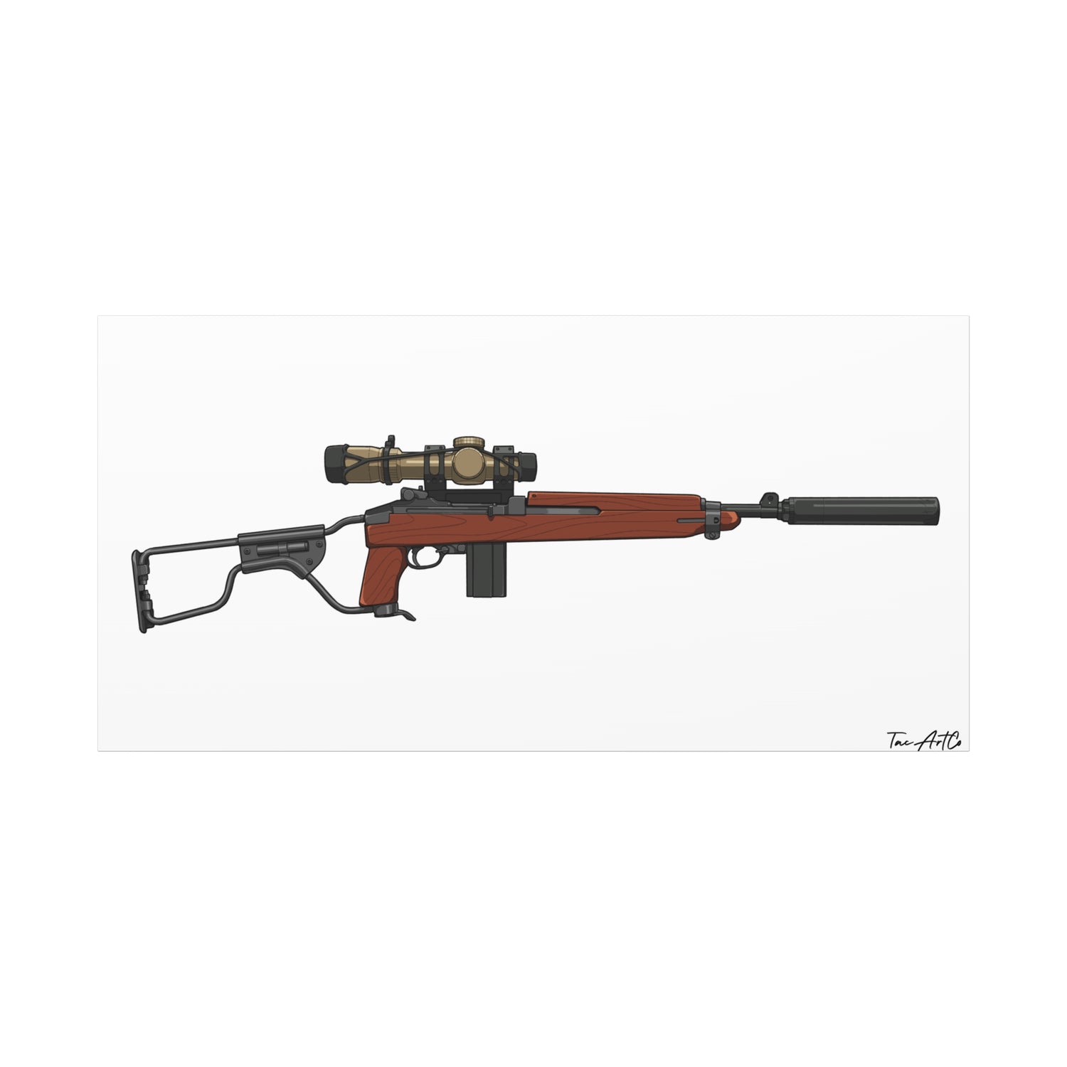 Silent Service β Suppressed M1 Carbine Canvas Print