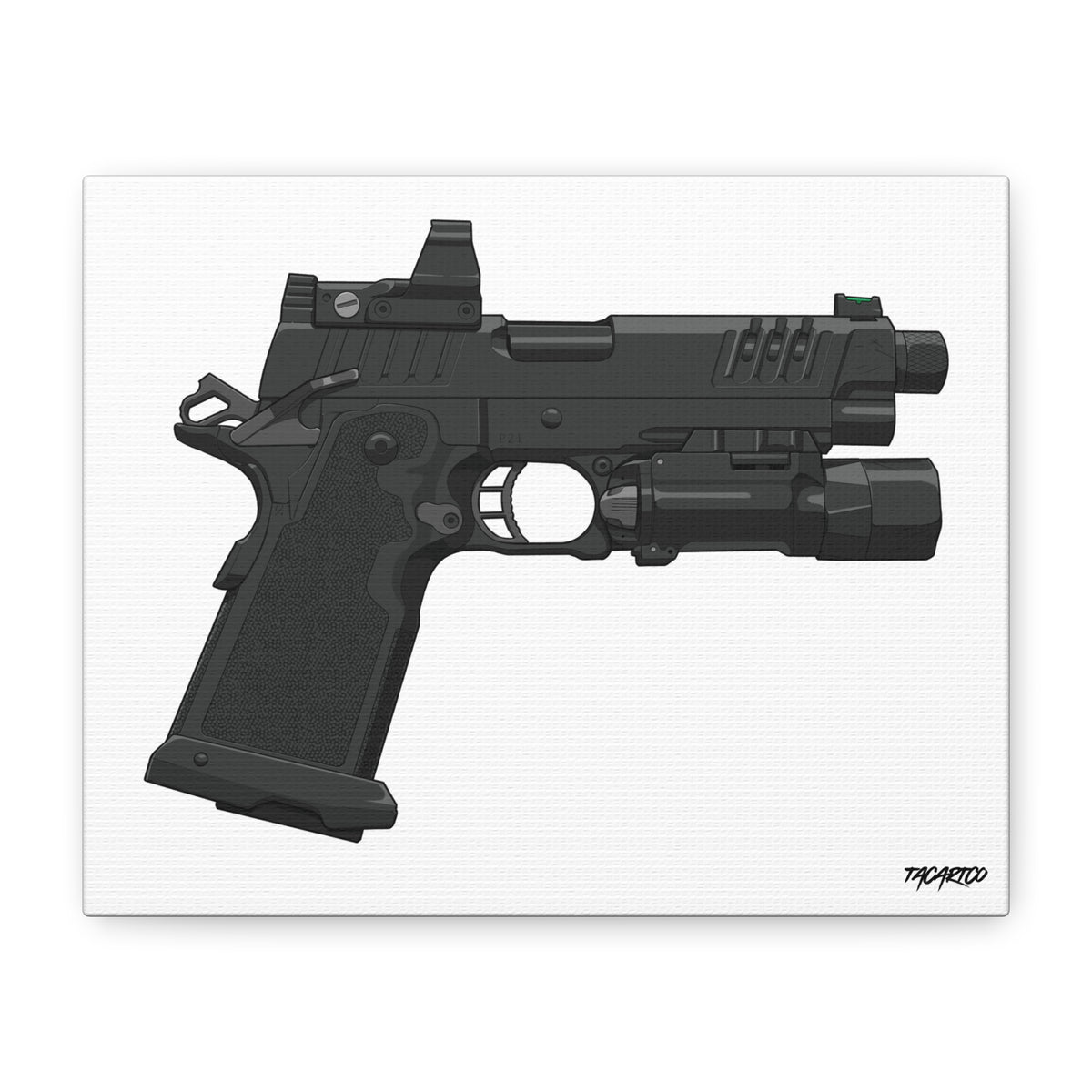 2011 Handgun - Canvas Print (White Background)