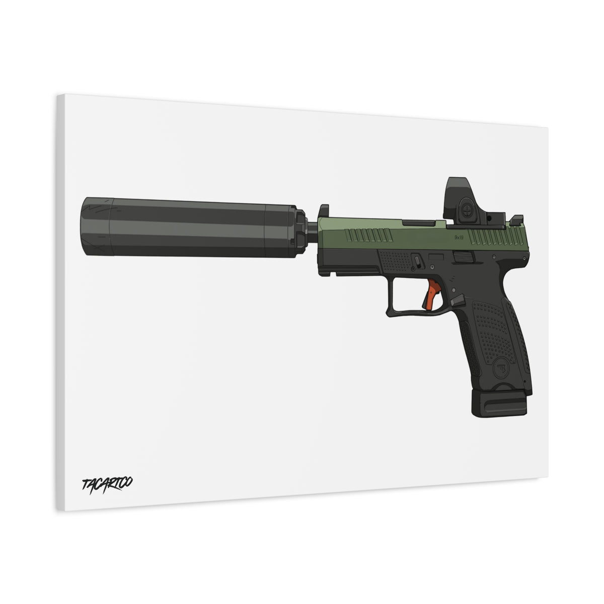 CZ P-10C Suppressed with SRO - Canvas Print