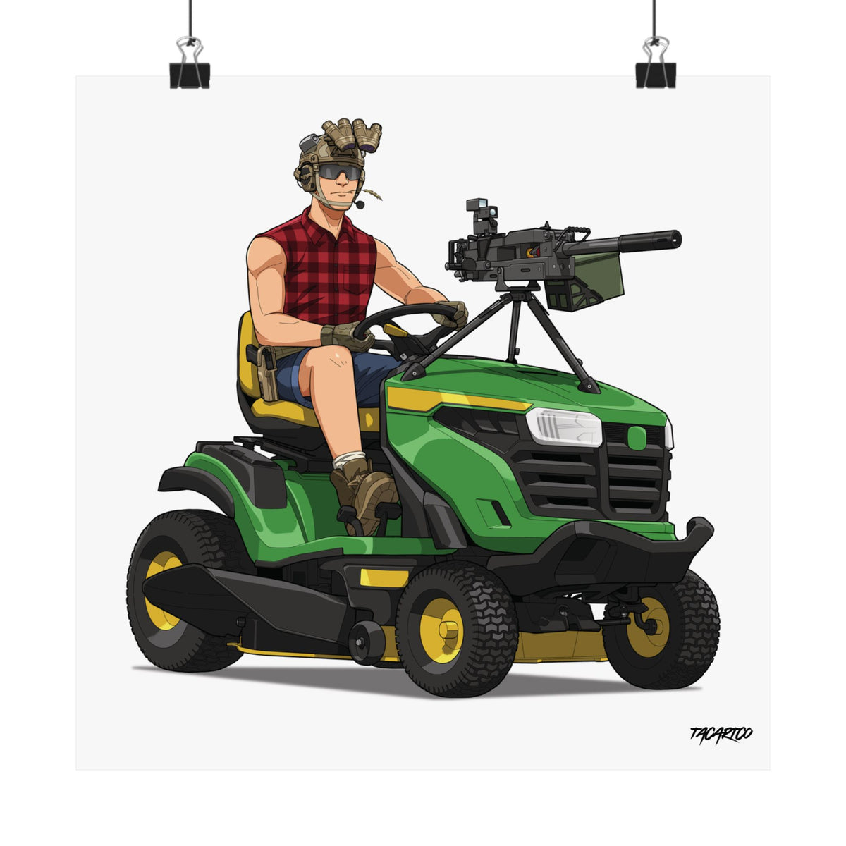 Freedom Cuts Tactical Lawn Mower - Matte Poster (White Background)