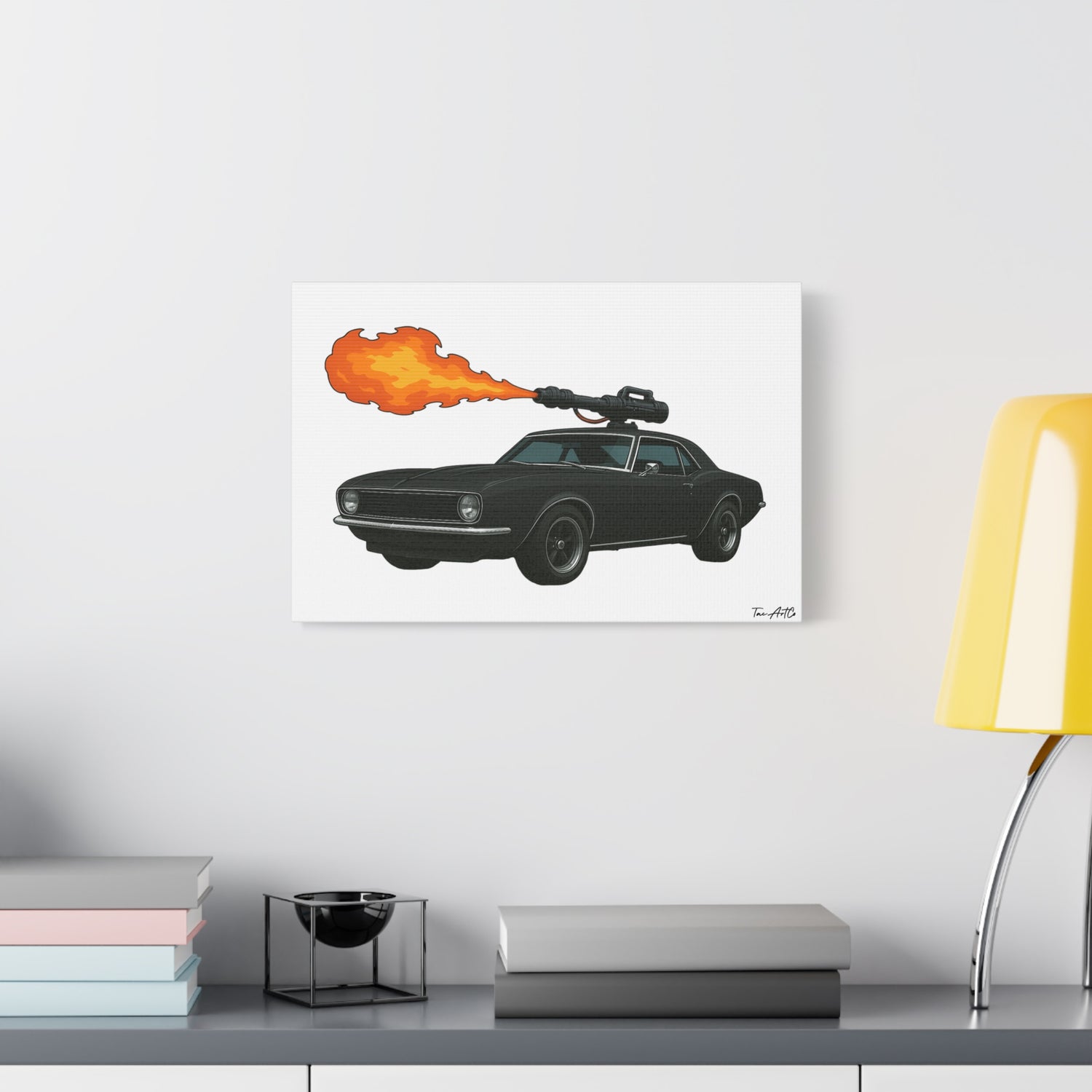 Hell on Wheels – '67 Camaro Flamethrower Rig Canvas Print