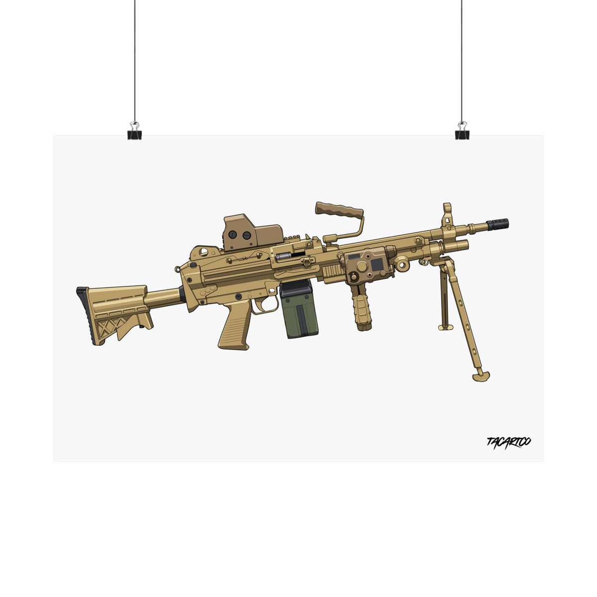 M249 SAW - Matte Poster (White Background)
