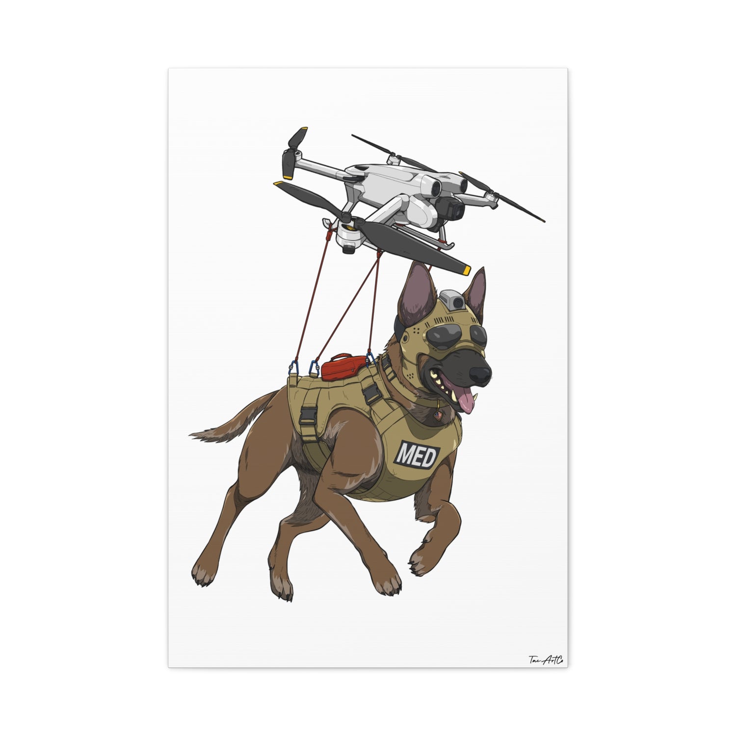 Drone Dog Medic Canvas Print – Tactical K9 Airdrop