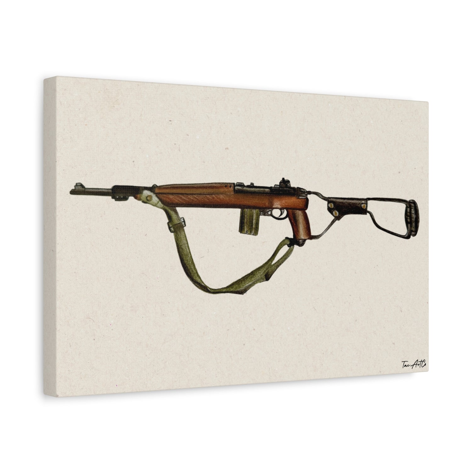 M1 Carbine Canvas Print – Classic Firearm Art with a WWII Soul