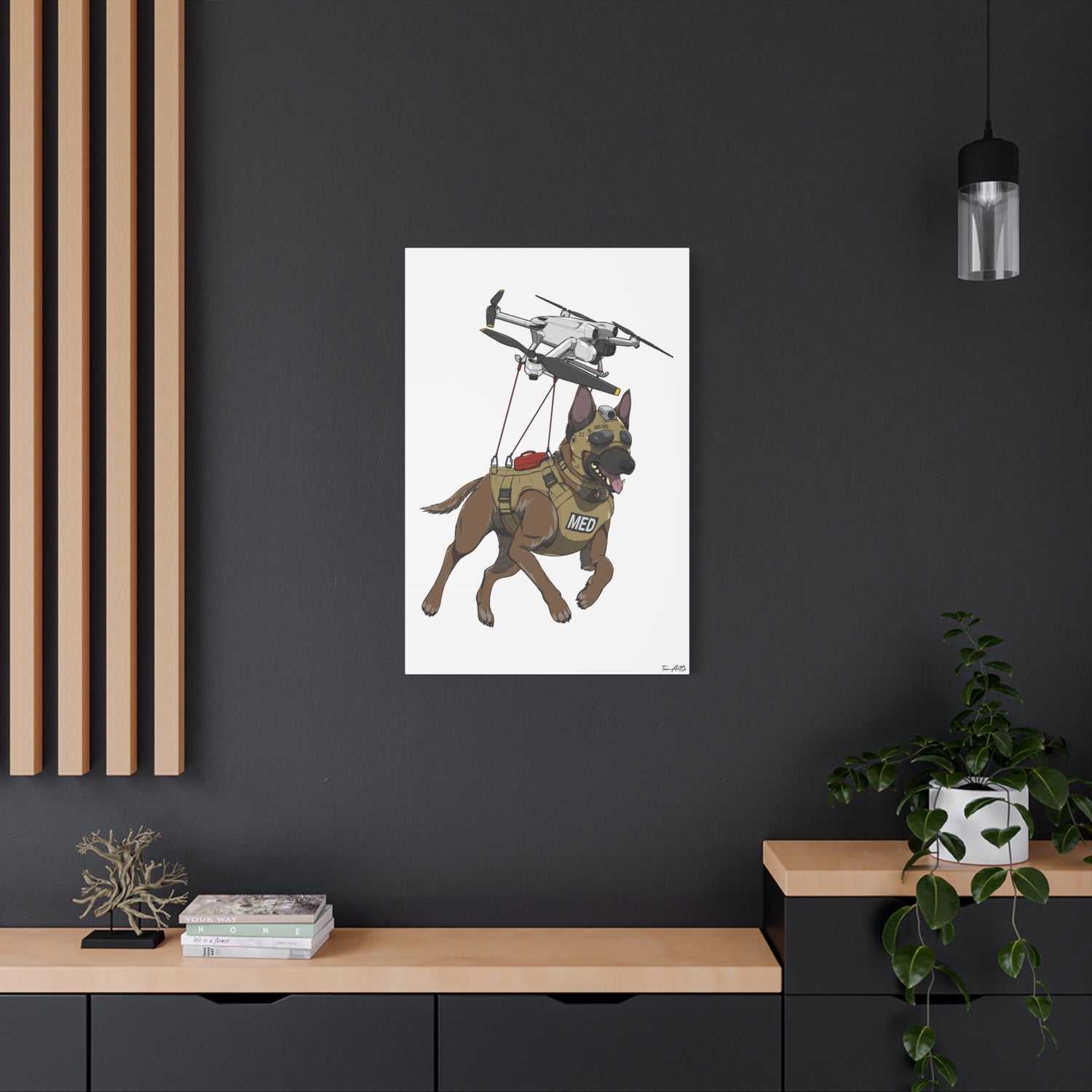 Drone Dog Medic Canvas Print – Tactical K9 Airdrop