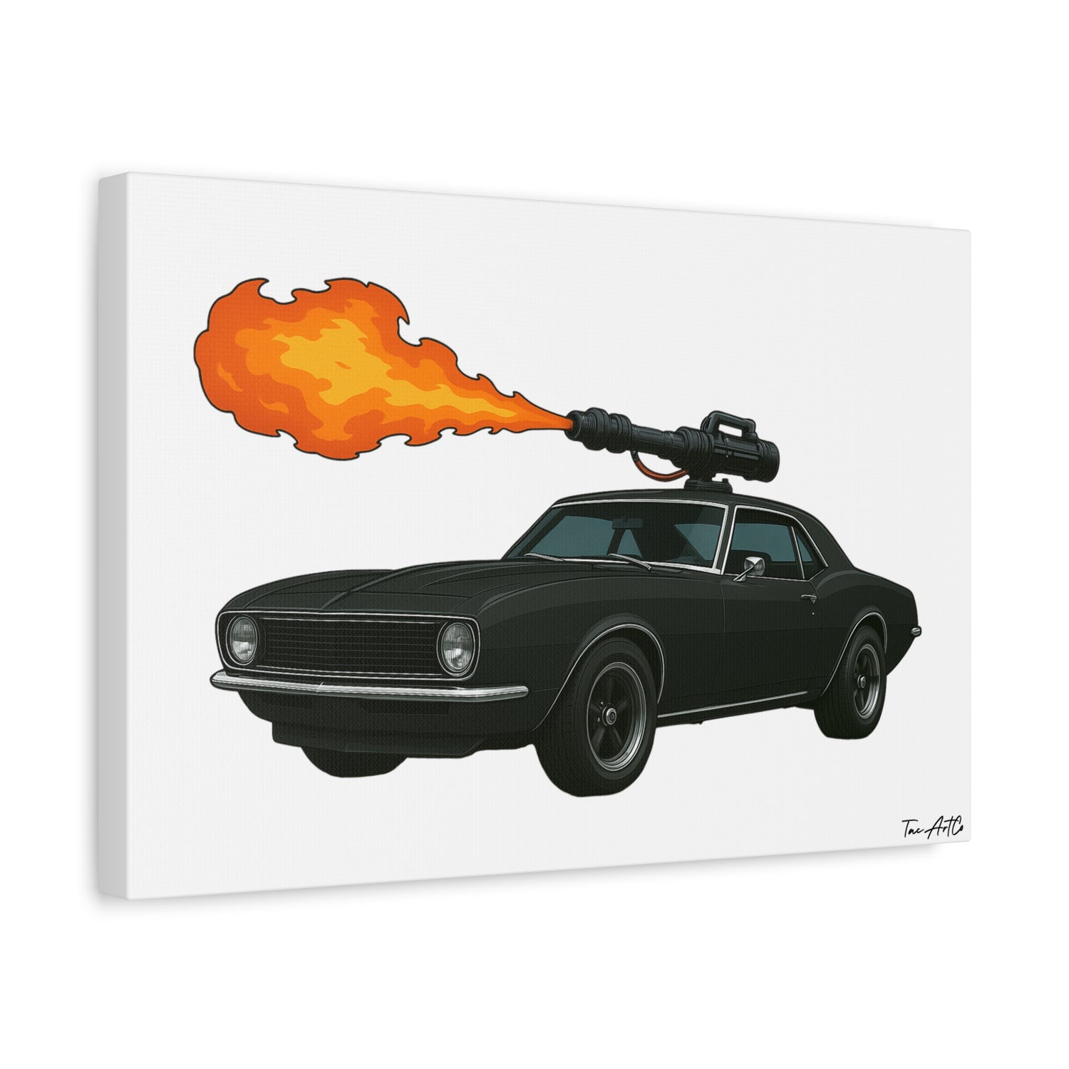 Hell on Wheels – '67 Camaro Flamethrower Rig Canvas Print