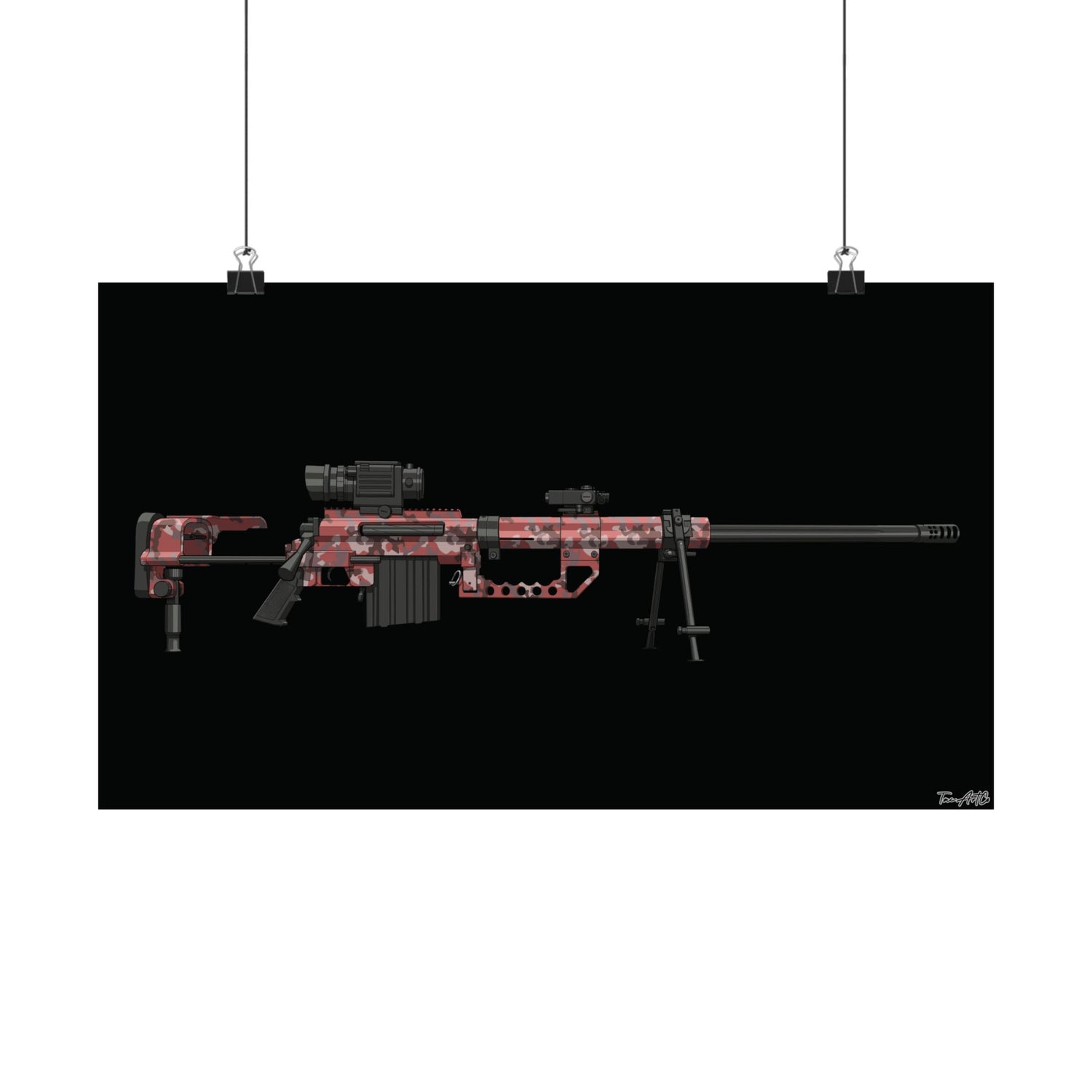 M200 Intervention MW2 Classic - Matte Poster (Black Background)