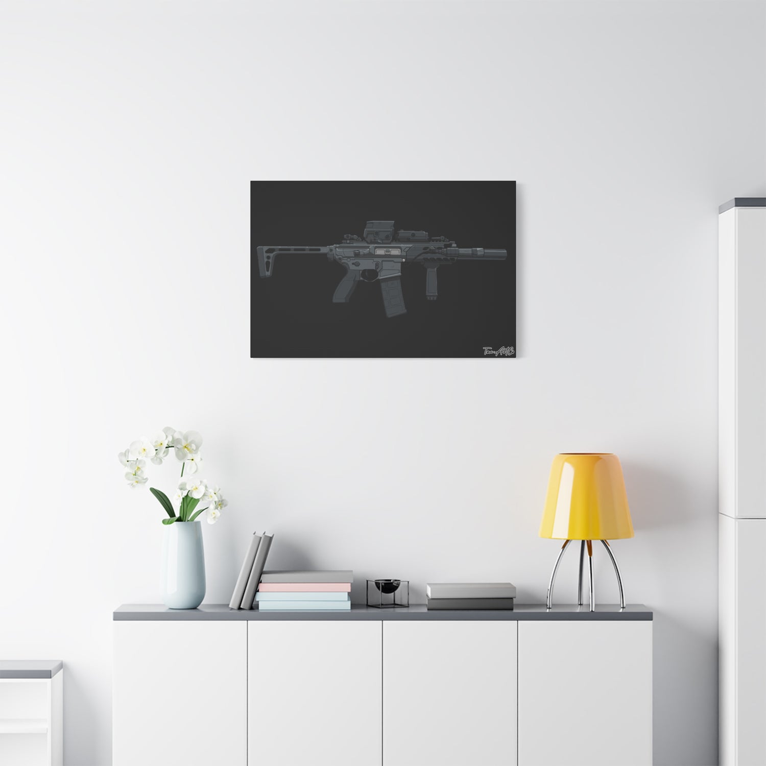 SIG MCX β Compact Rifle Canvas Print (Black Background)