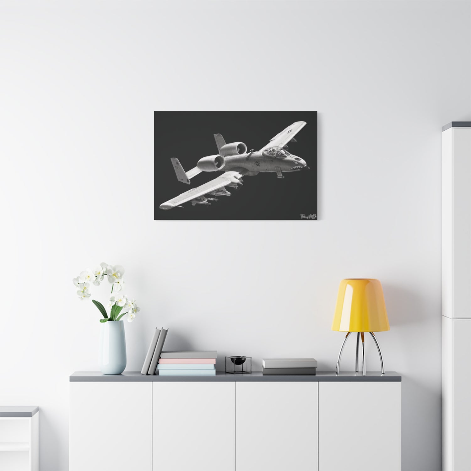 A-10 Warthog – Canvas Print (Black Background)
