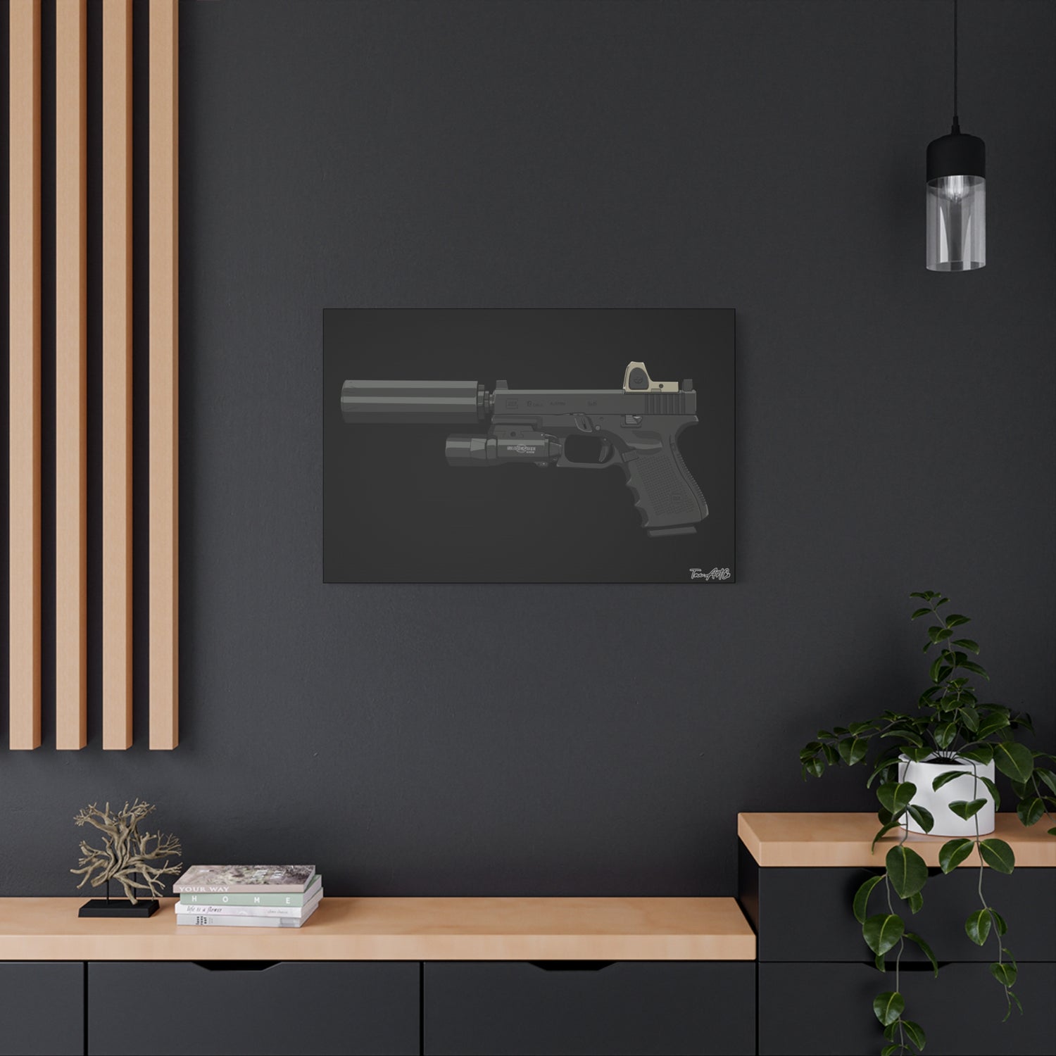 MK27 Mod 0 (Glock) - Canvas Print (Black Background)