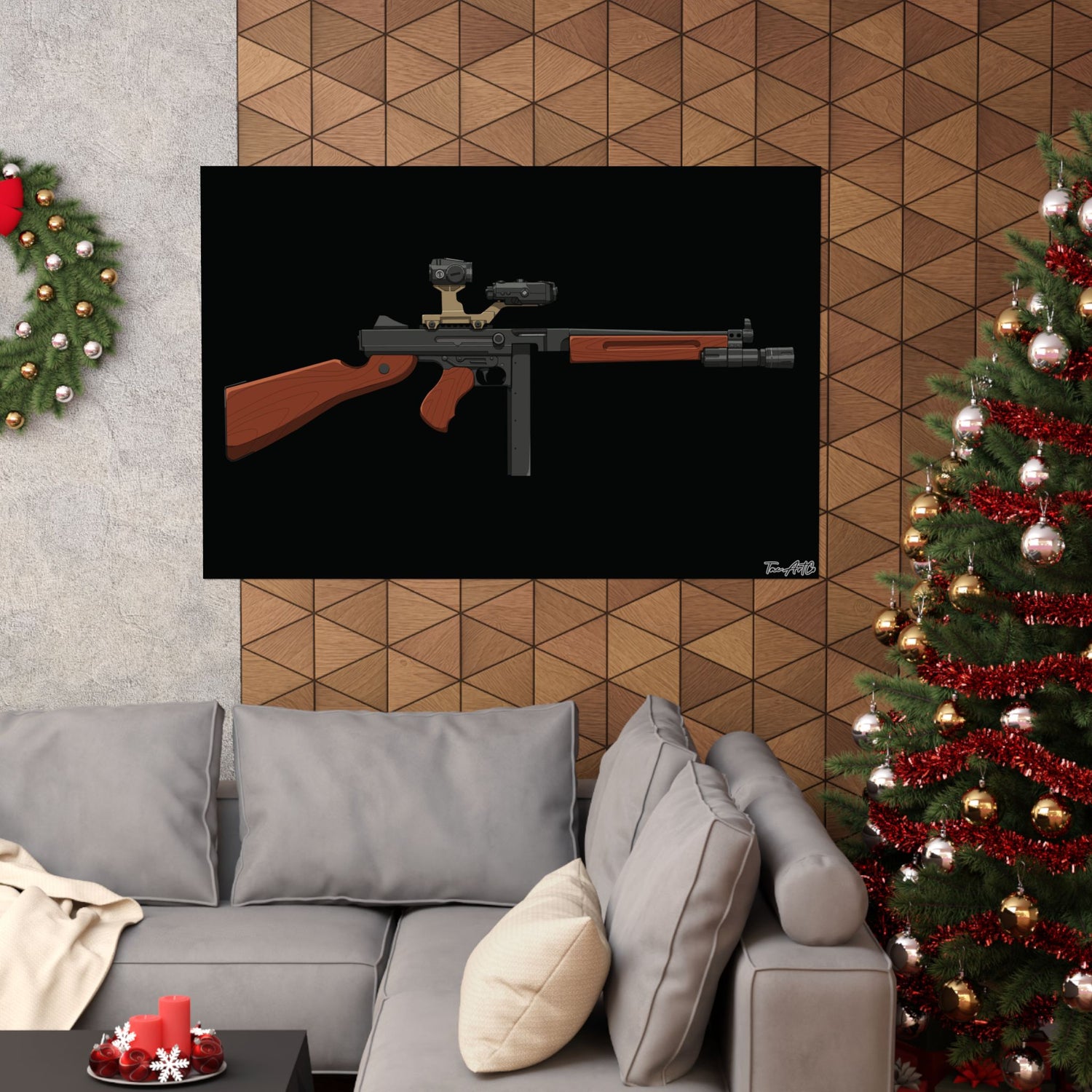 Modernized Thompson - Matte Poster (Black Background)