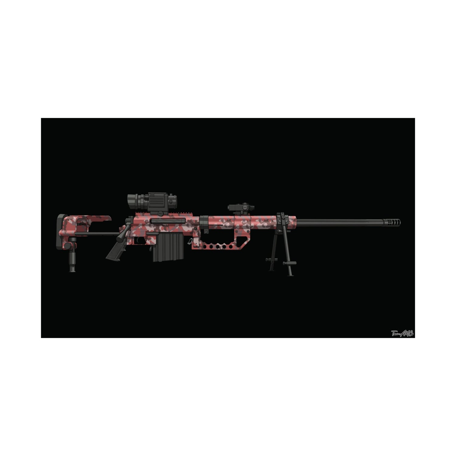 M200 Intervention MW2 Classic - Matte Poster (Black Background)