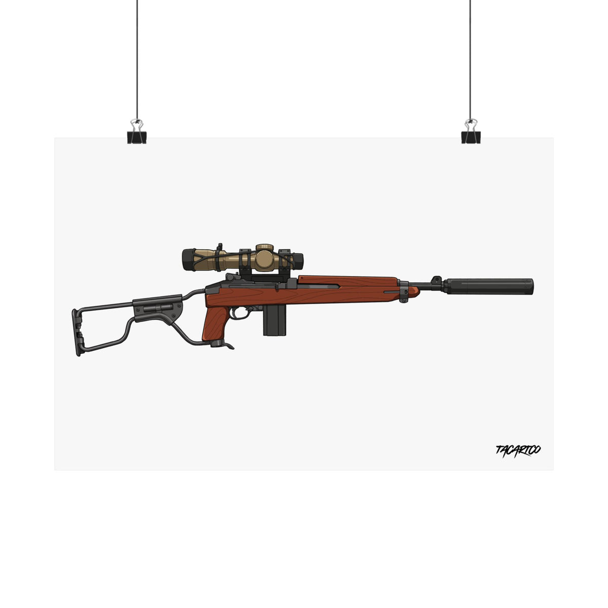 Modernized M1 Carbine - Matte Poster (White Background)