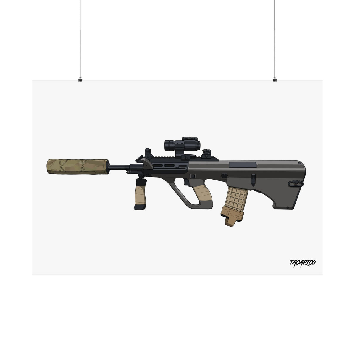 Steyr AUG - Matte Poster (White Background)